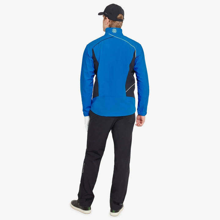 Ames is a Waterproof golf jacket for Men in the color Royal Blue/Black(7)