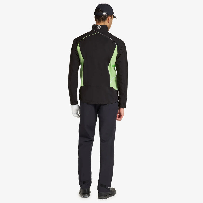 Ames is a Waterproof golf jacket for Men in the color Black/Fresh Green(7)
