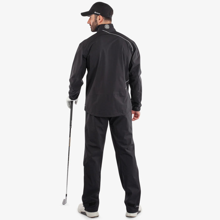 Ames is a Waterproof golf jacket for Men in the color Black/White(7)