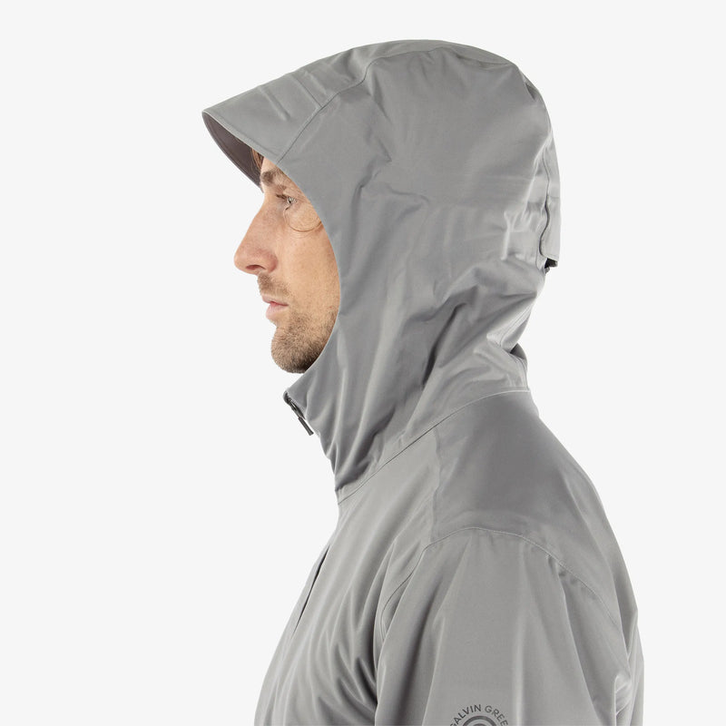 Amos is a Waterproof golf jacket for Men in the color Sharkskin(7)