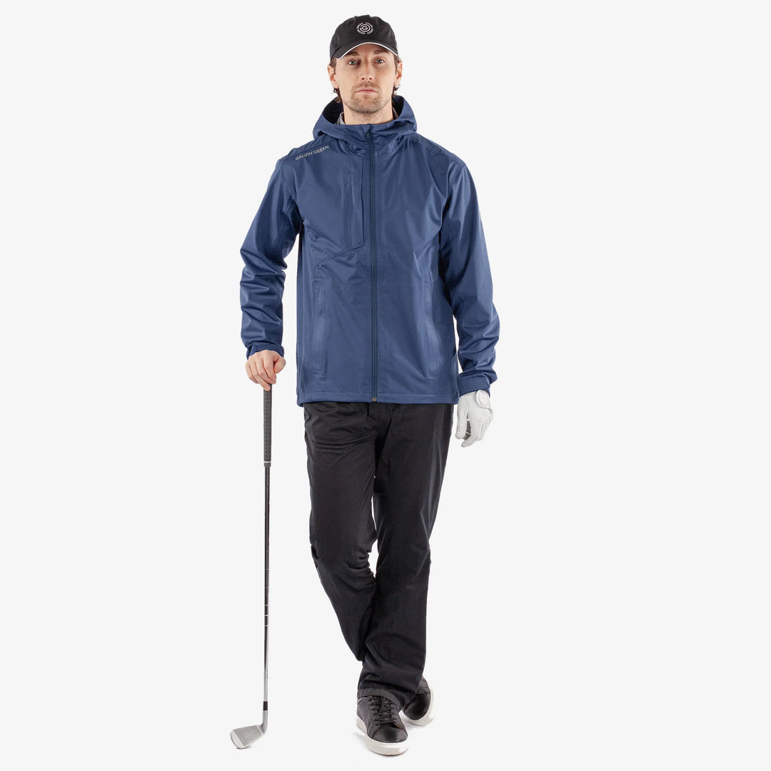 Amos is a Waterproof golf jacket for Men in the color Blue(2)