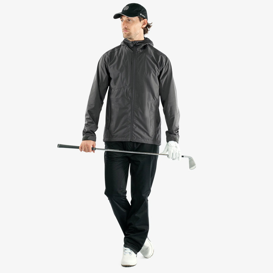 Amos is a Waterproof golf jacket for Men in the color Forged Iron(2)