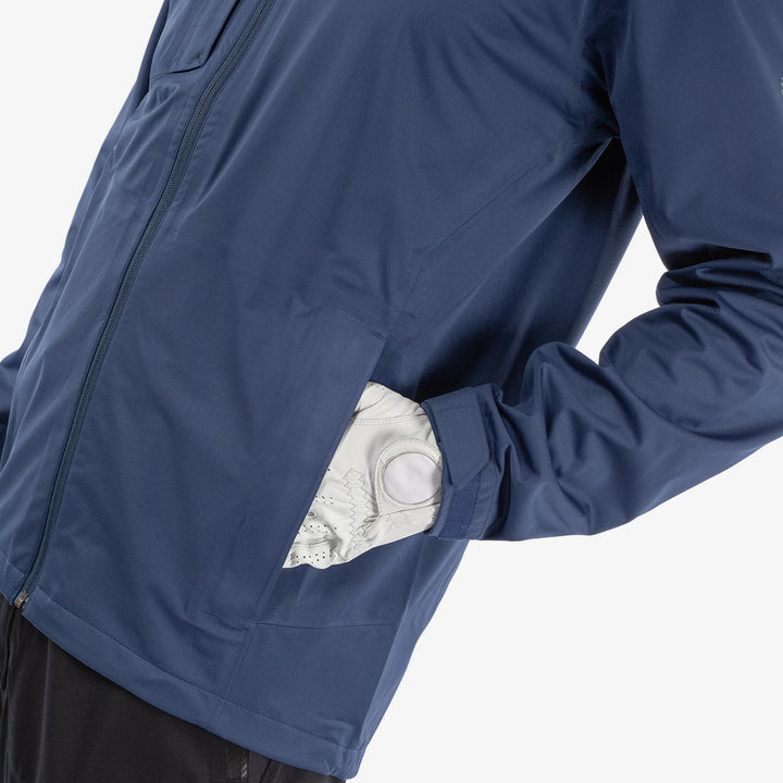Amos is a Waterproof golf jacket for Men in the color Blue(4)