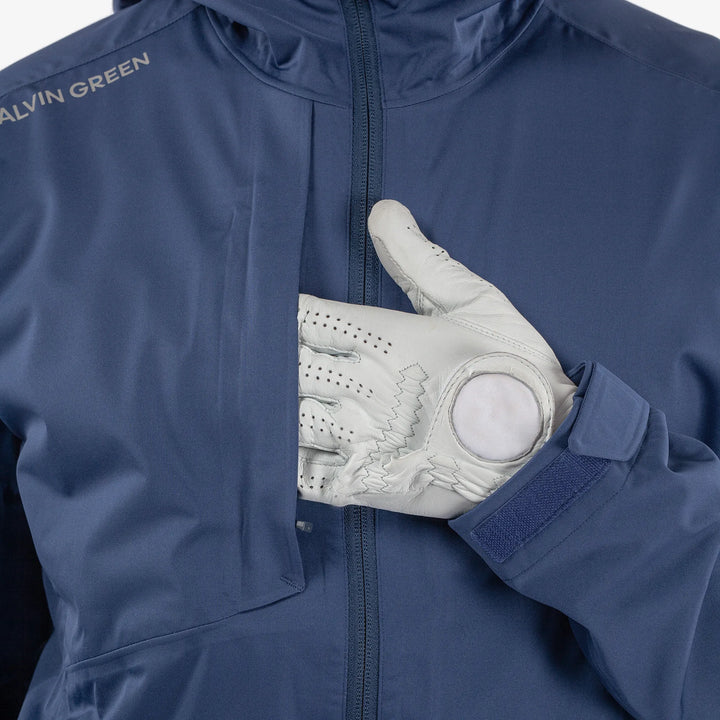 Amos is a Waterproof golf jacket for Men in the color Blue(5)