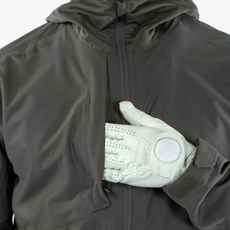 Amos is a Waterproof golf jacket for Men in the color Forged Iron(4)