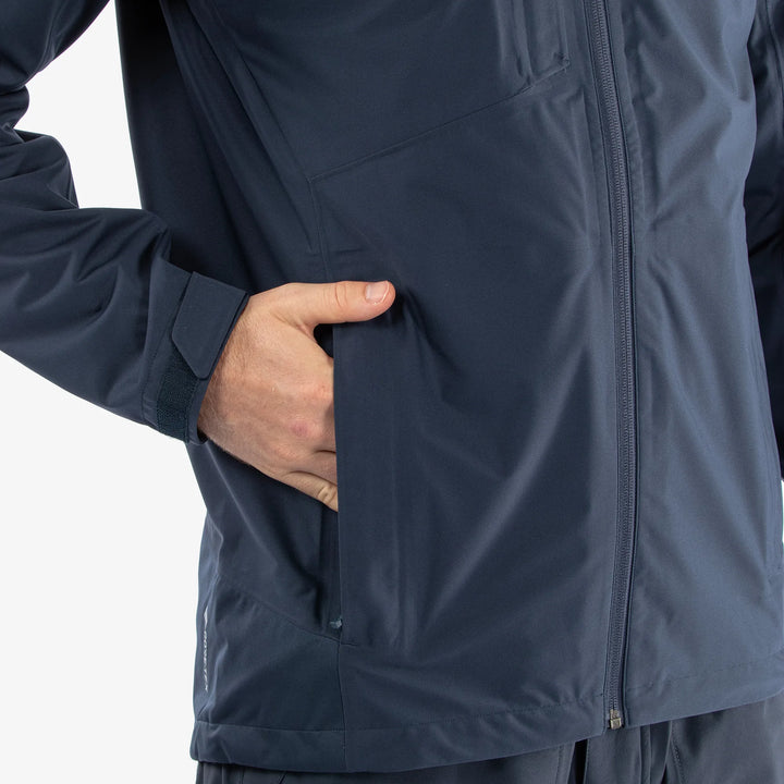 Amos is a Waterproof golf jacket for Men in the color Navy(5)