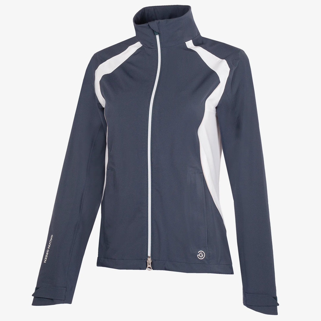 Amy Waterproof golf jacket Navy/White – Galvin Green