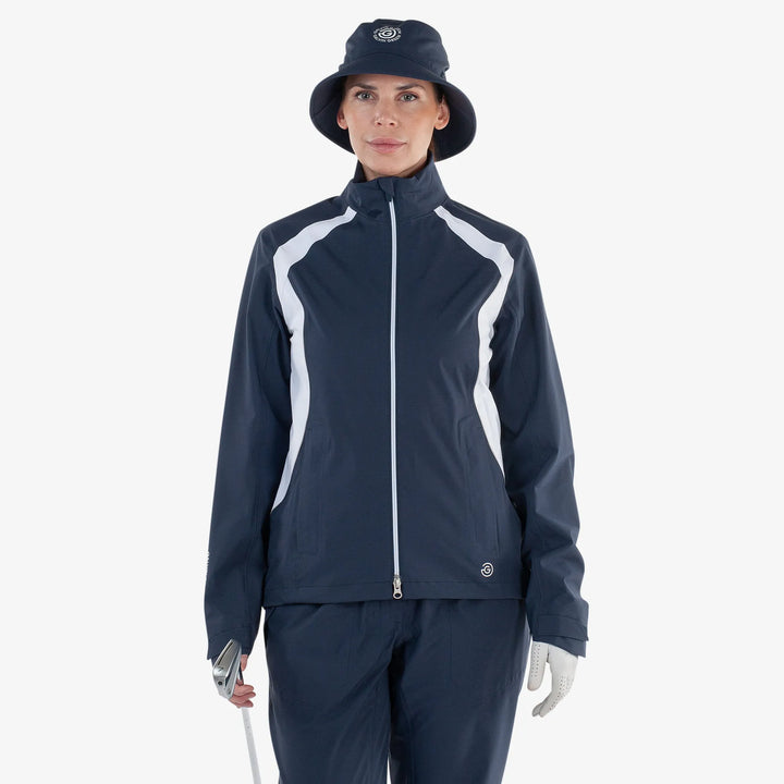Amy is a Waterproof golf jacket for Women in the color Navy/White(1)