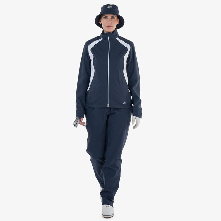 Amy is a Waterproof golf jacket for Women in the color Navy/White(2)