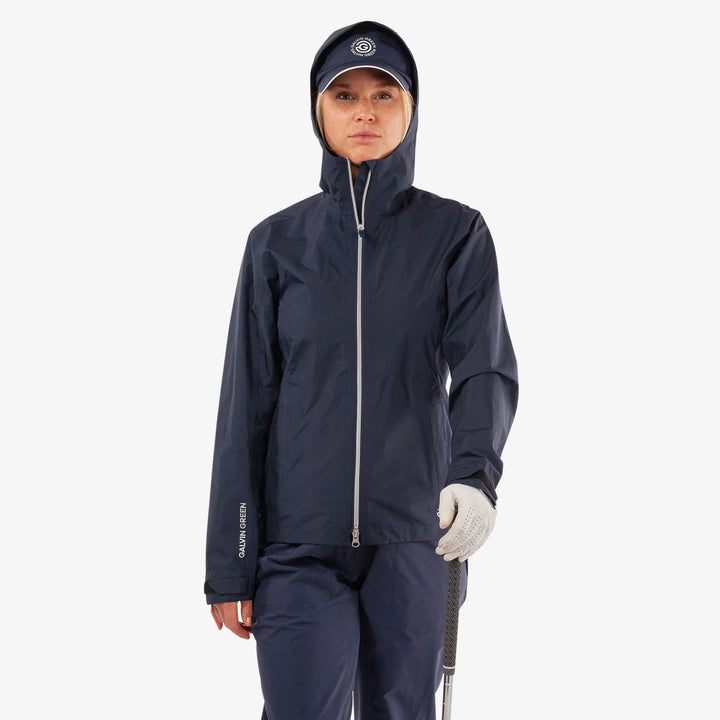 Andrea is a Waterproof Golf Jacket for Women in the color Navy(2)