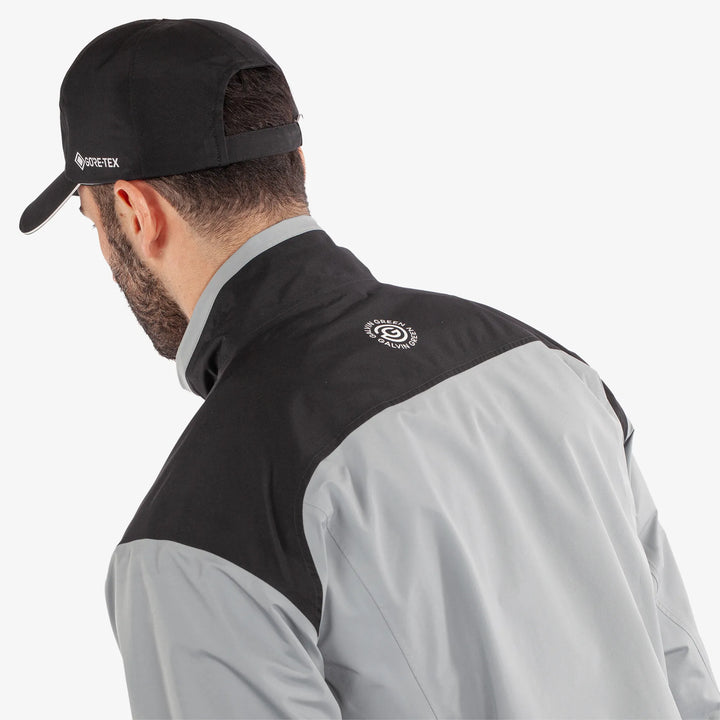 Anton is a Waterproof golf jacket for Men in the color Sharkskin/Black(8)