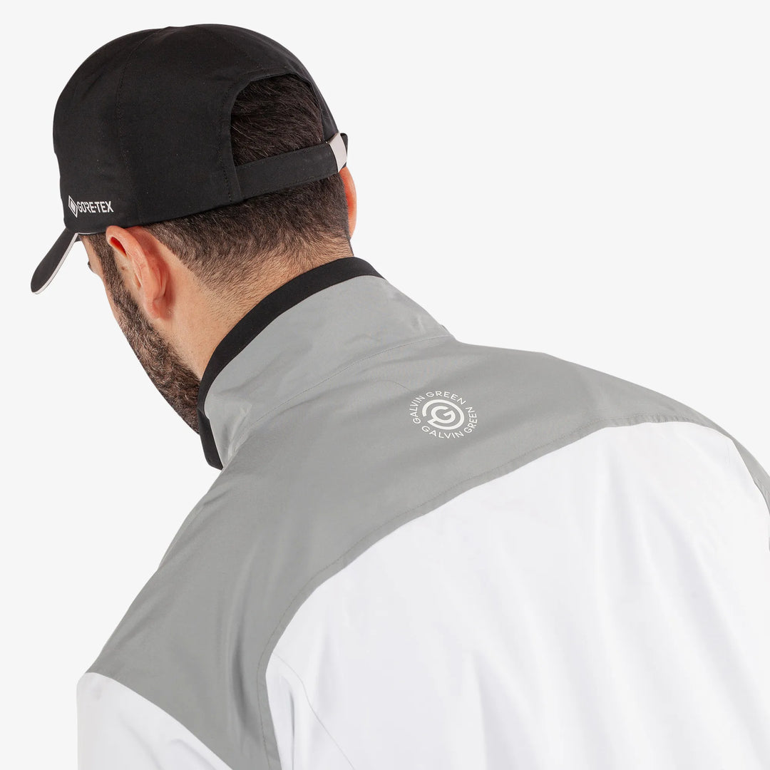 Anton Waterproof golf jacket White/Sharkskin – Galvin Green Anton Waterproof golf jacket White/Sharkskin – Galvin Green