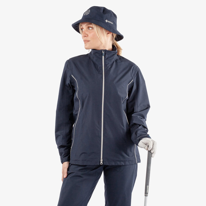 Anya is a Waterproof golf jacket for Women in the color Navy(1)