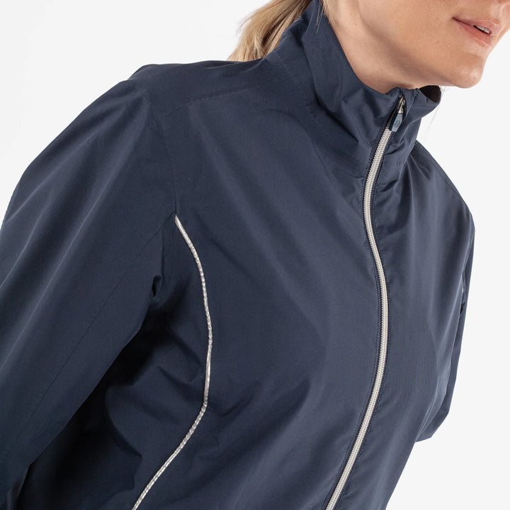 Anya is a Waterproof golf jacket for Women in the color Navy(3)