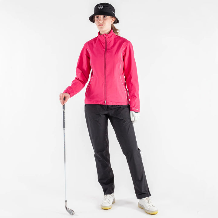 Anya is a Waterproof golf jacket for Women in the color Amazing Pink(3)