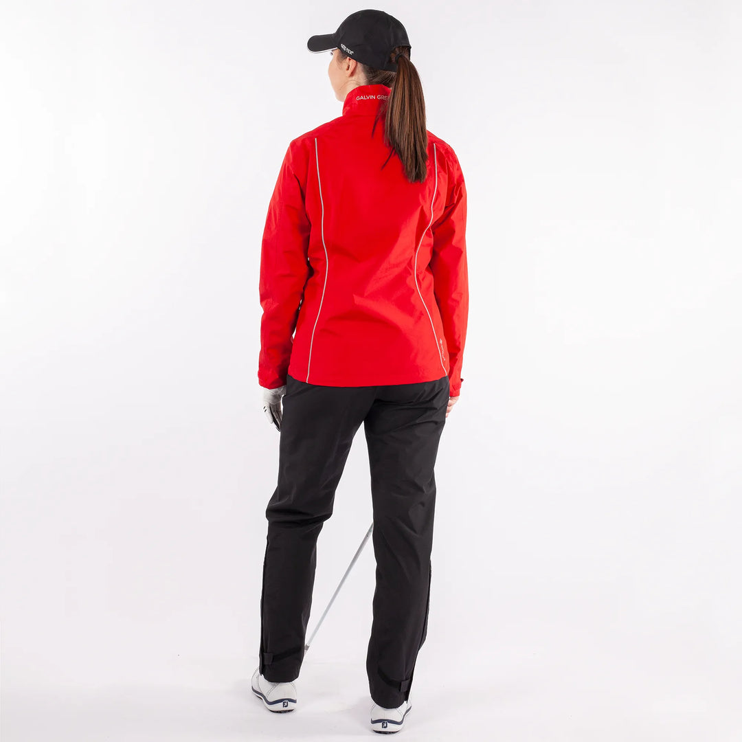 Anya is a Waterproof golf jacket for Women in the color Red(3)