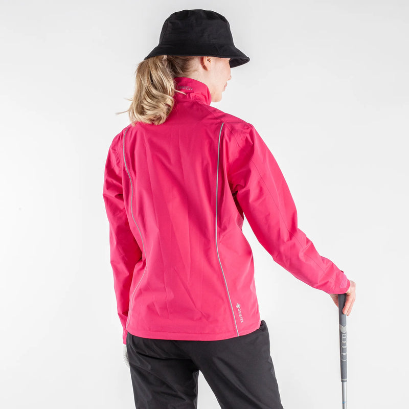 Anya is a Waterproof golf jacket for Women in the color Amazing Pink(6)