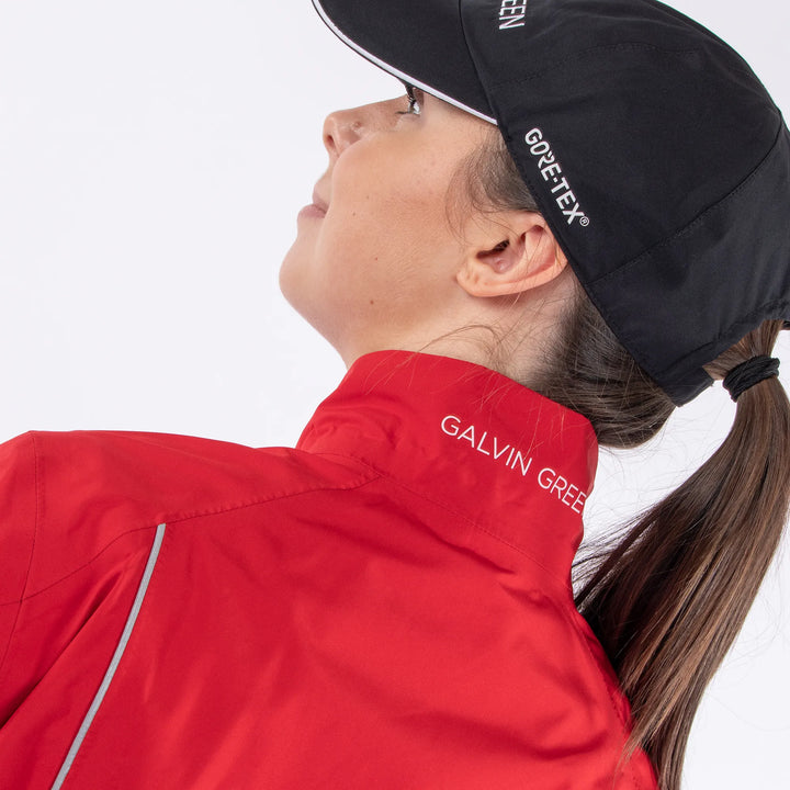 Anya is a Waterproof golf jacket for Women in the color Red(5)