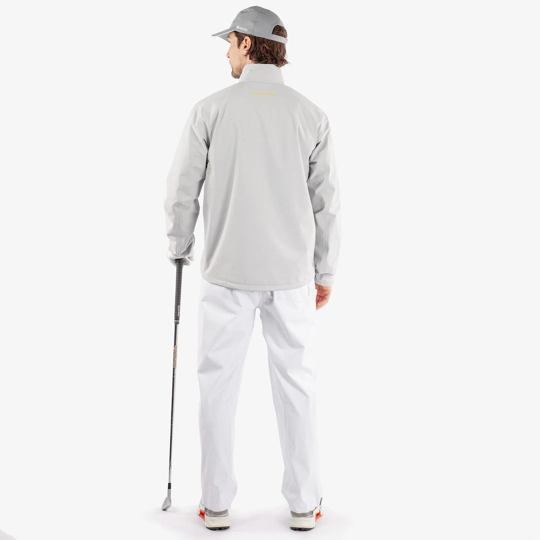 Apollo  is a Waterproof golf jacket for Men in the color Cool Grey/Sharkskin/Yellow(6)