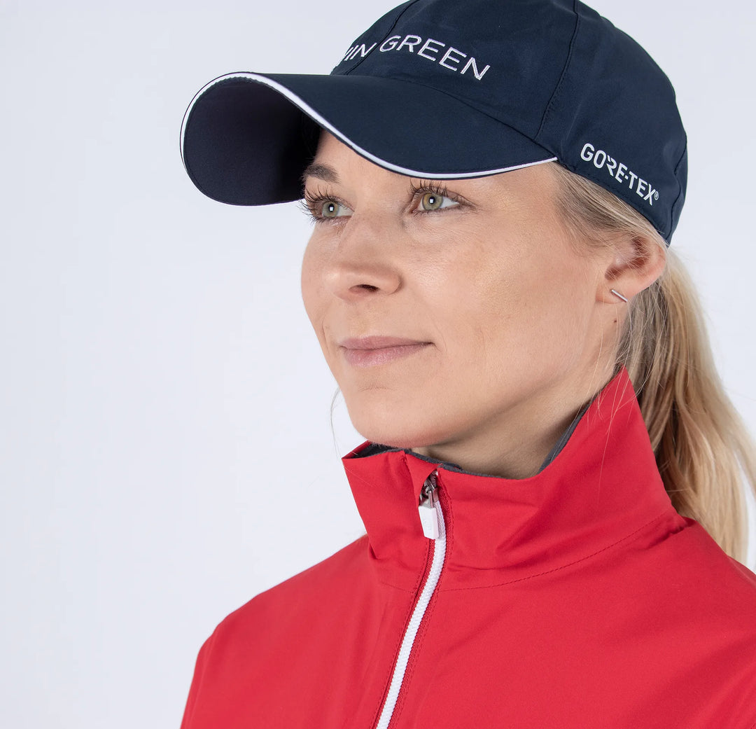 Arissa is a Waterproof golf jacket for Women in the color Red(2)