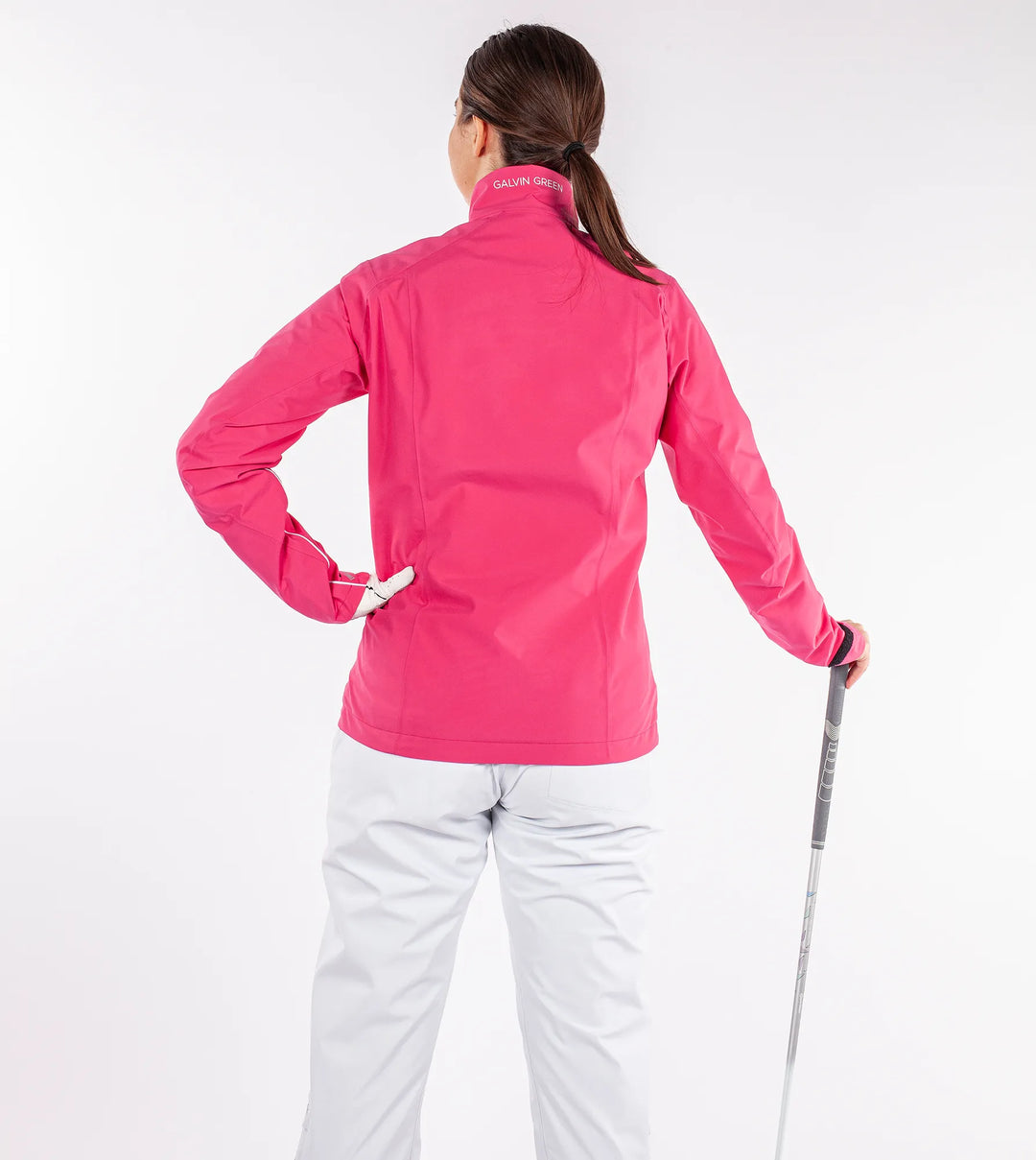 Arissa is a Waterproof golf jacket for Women in the color Amazing Pink(8)