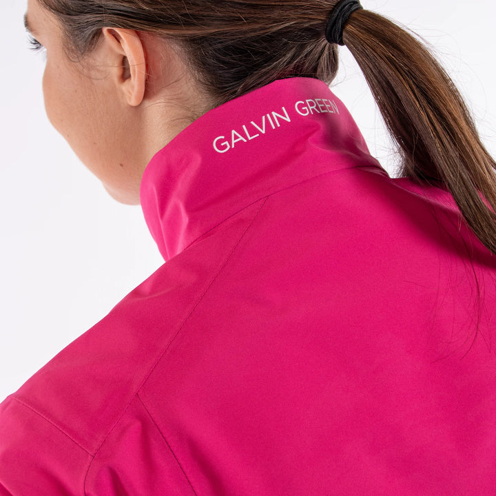 Arissa is a Waterproof golf jacket for Women in the color Amazing Pink(5)