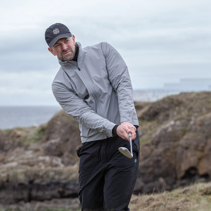 Arlie is a Waterproof golf jacket for Men in the color Sharkskin(9)