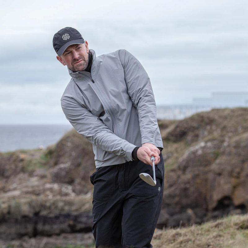Arlie is a Waterproof golf jacket for Men in the color Sharkskin(9)