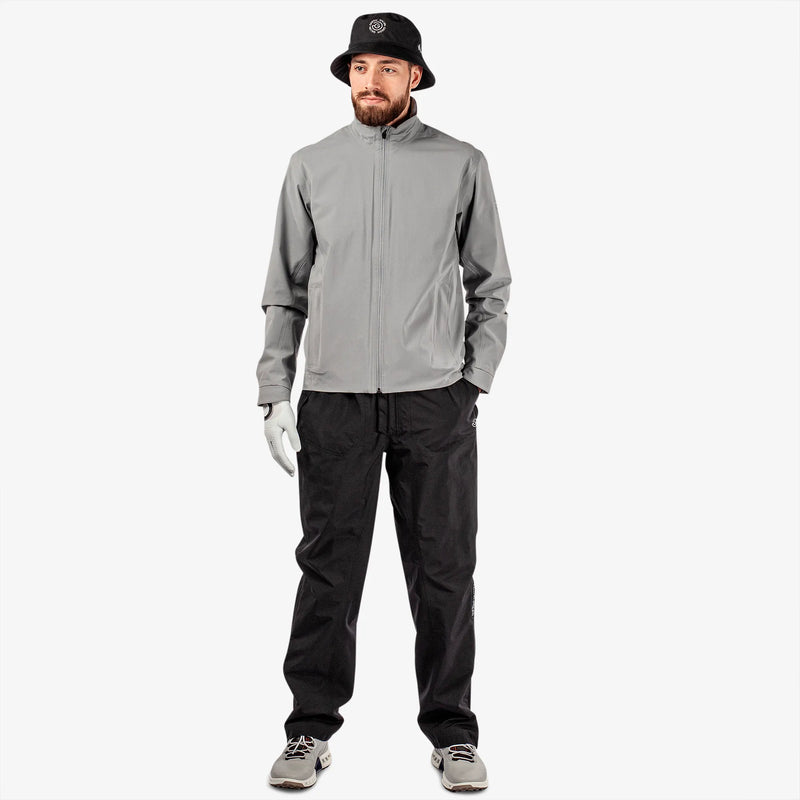 Arlie is a Waterproof golf jacket for Men in the color Sharkskin(2)