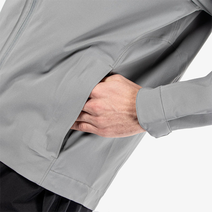Arlie is a Waterproof golf jacket for Men in the color Sharkskin(4)