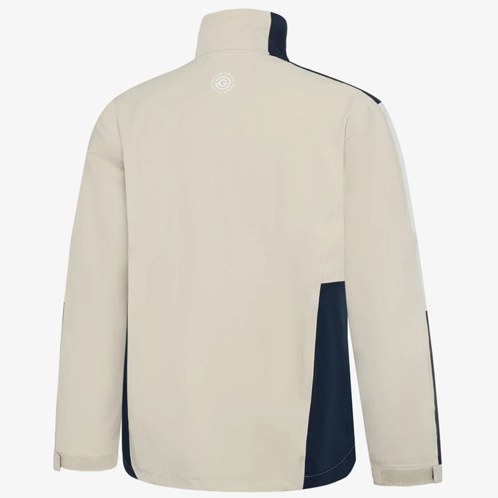 Arlo is a Waterproof Golf Jacket for Men in the color Sand/Navy/white(6)