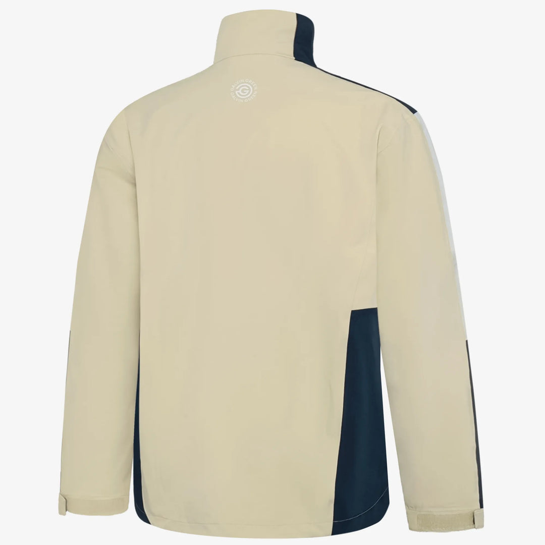 Arlo is a Waterproof Golf Jacket for Men in the color Sand/Navy/white(6)