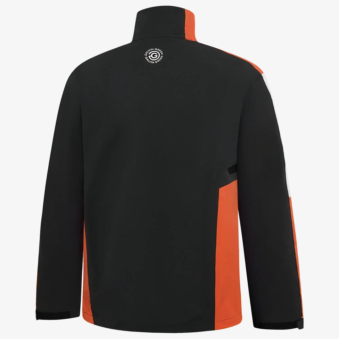 Arlo is a Waterproof Golf Jacket for Men in the color Black/Orange(6)