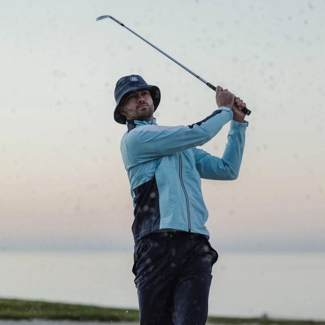 Arlo is a Waterproof Golf Jacket for Men in the color Crystal Blue/Navy(8)
