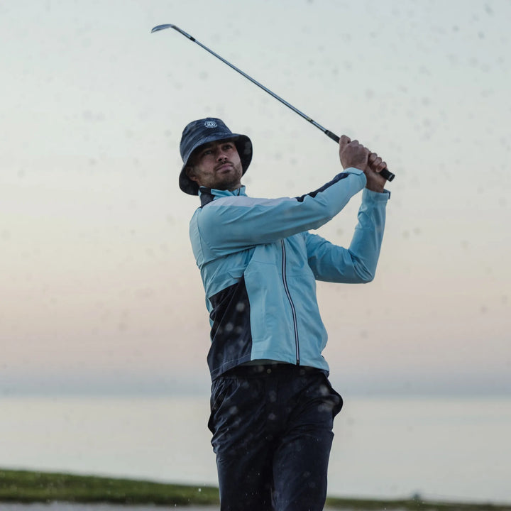 Arlo is a Waterproof Golf Jacket for Men in the color Crystal Blue/Navy(8)