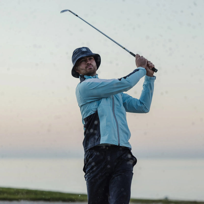 Arlo is a Waterproof Golf Jacket for Men in the color Crystal Blue/Navy(8)