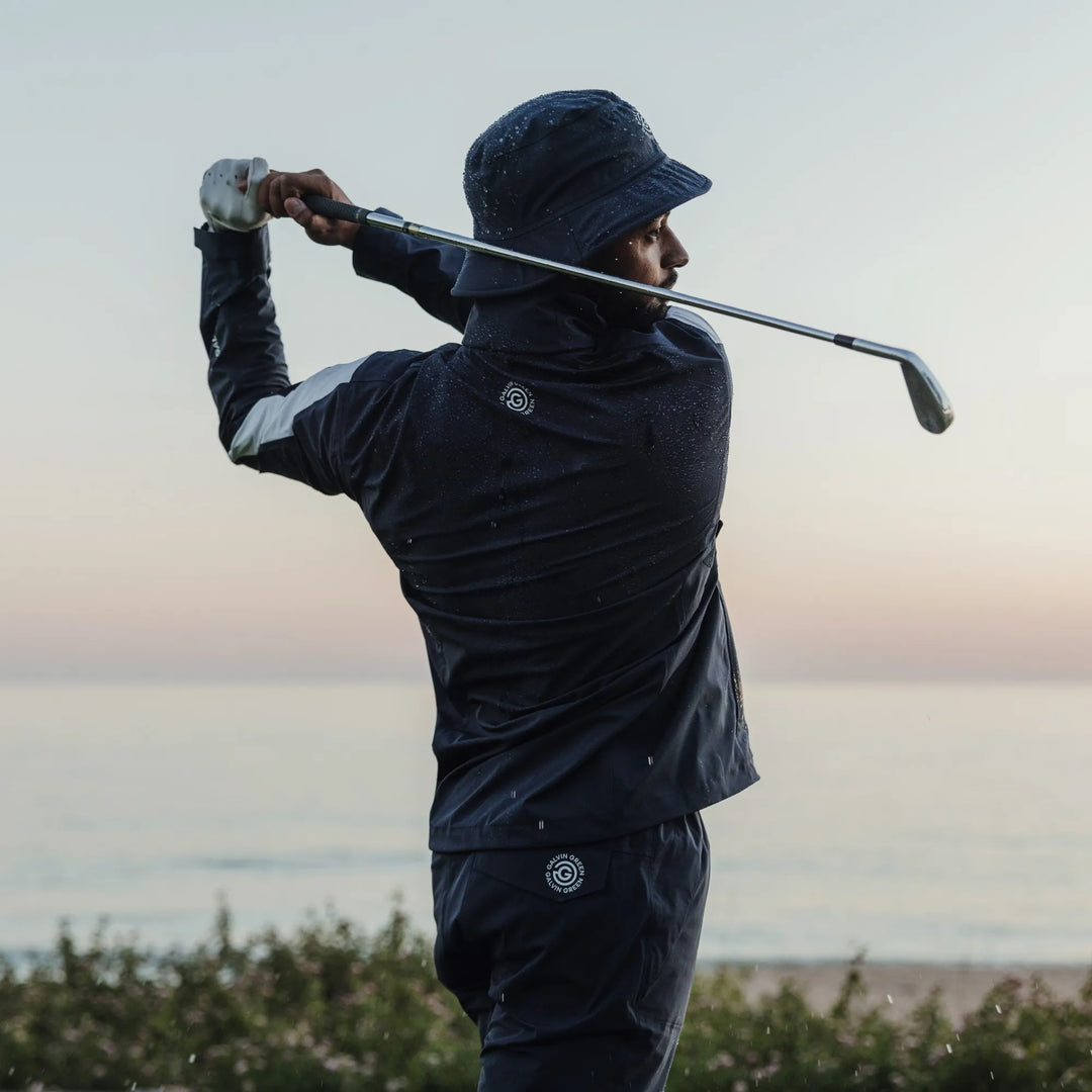 Arlo is a Waterproof Golf Jacket for Men in the color Navy/White(9)
