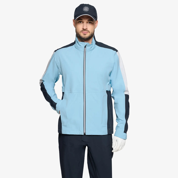 Arlo is a Waterproof Golf Jacket for Men in the color Crystal Blue/Navy(1)