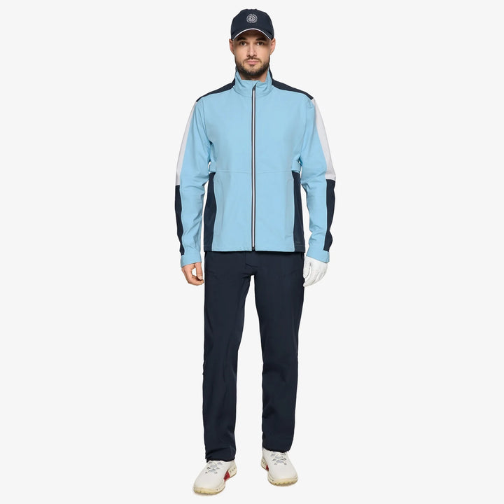 Arlo is a Waterproof Golf Jacket for Men in the color Crystal Blue/Navy(2)