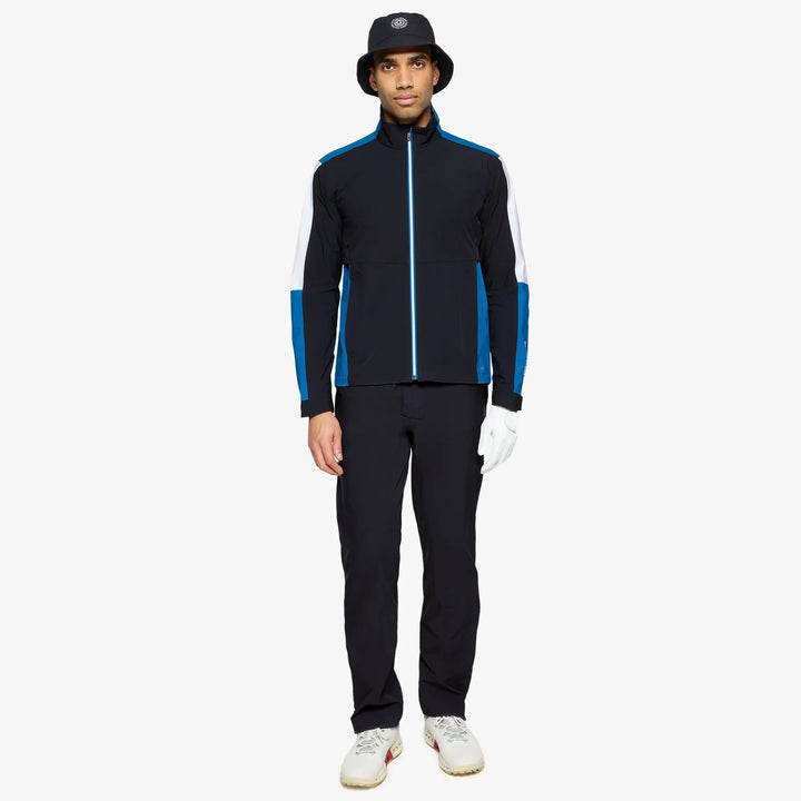 Arlo is a Waterproof Golf Jacket for Men in the color Black/Royal Blue(2)