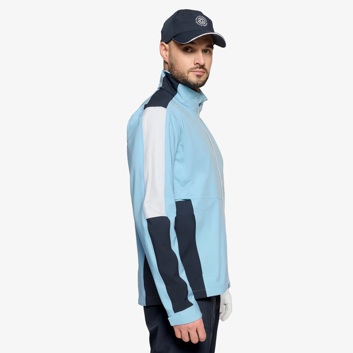 Arlo is a Waterproof Golf Jacket for Men in the color Crystal Blue/Navy(3)