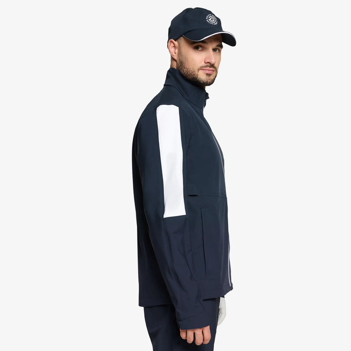 Arlo is a Waterproof Golf Jacket for Men in the color Navy/White(3)
