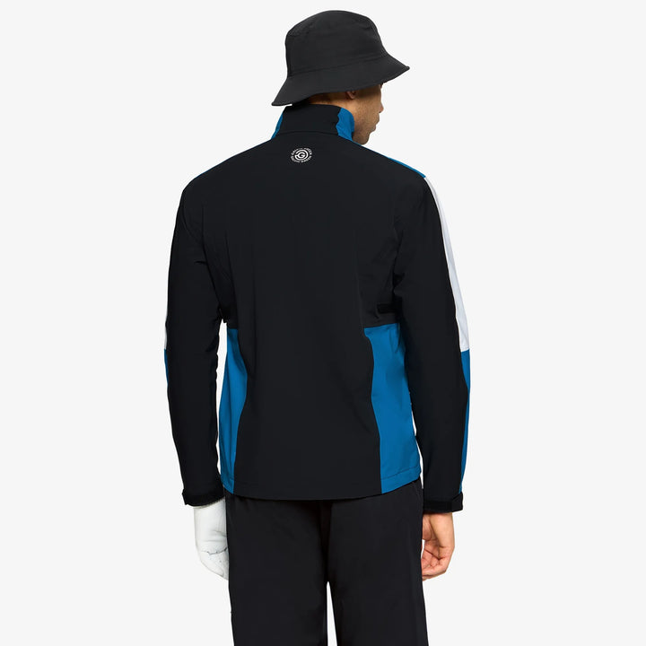 Arlo is a Waterproof Golf Jacket for Men in the color Black/Royal Blue(5)