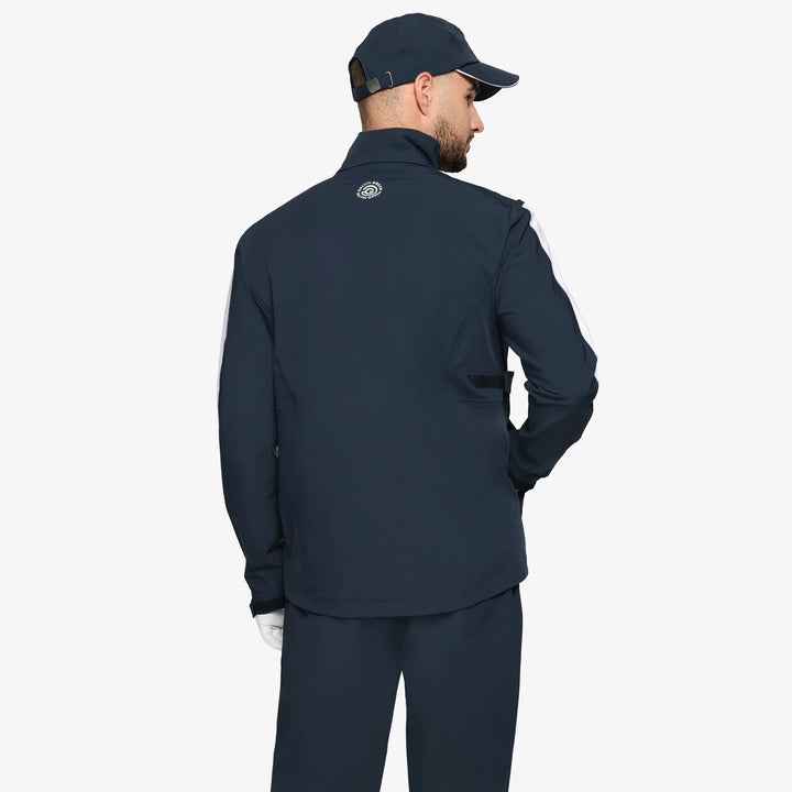 Arlo is a Waterproof Golf Jacket for Men in the color Navy/White(5)