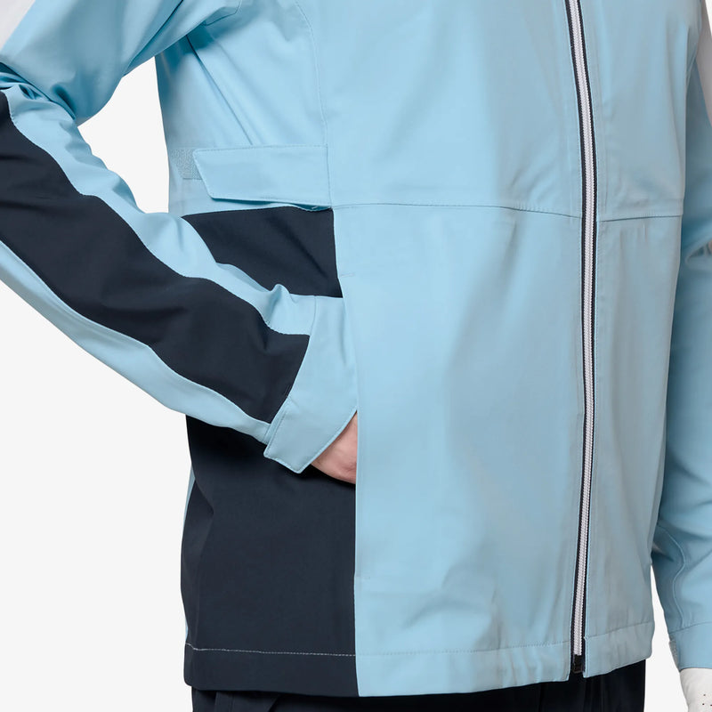 Arlo is a Waterproof Golf Jacket for Men in the color Crystal Blue/Navy(4)