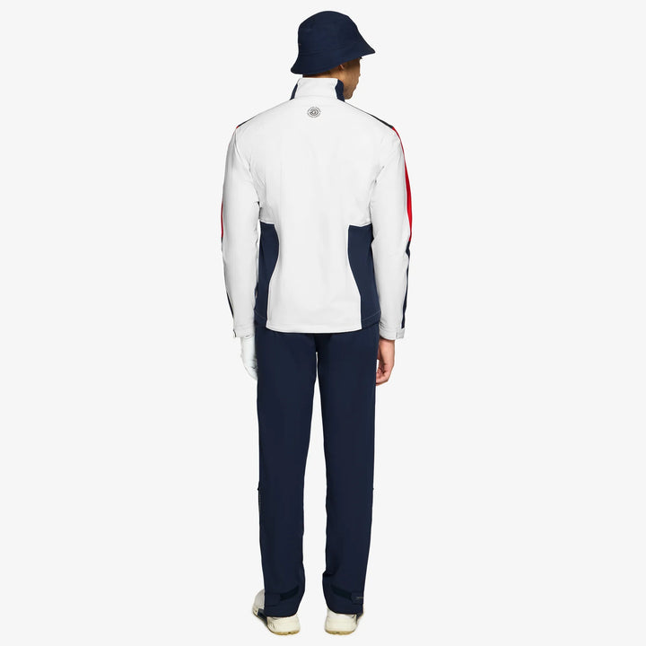 Arlo is a Waterproof Golf Jacket for Men in the color White/Red(6)