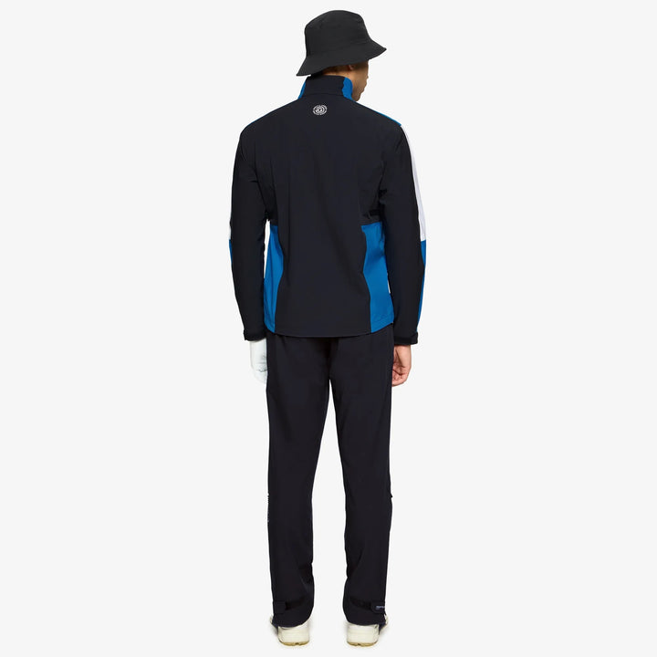 Arlo is a Waterproof Golf Jacket for Men in the color Black/Royal Blue(6)