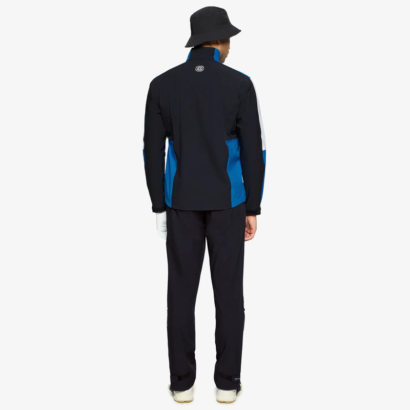 Arlo is a Waterproof Golf Jacket for Men in the color Black/Royal Blue(6)