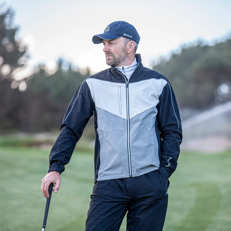 Armstrong is a Waterproof golf jacket for Men in the color Black/Sharkskin/Cool Grey(9)