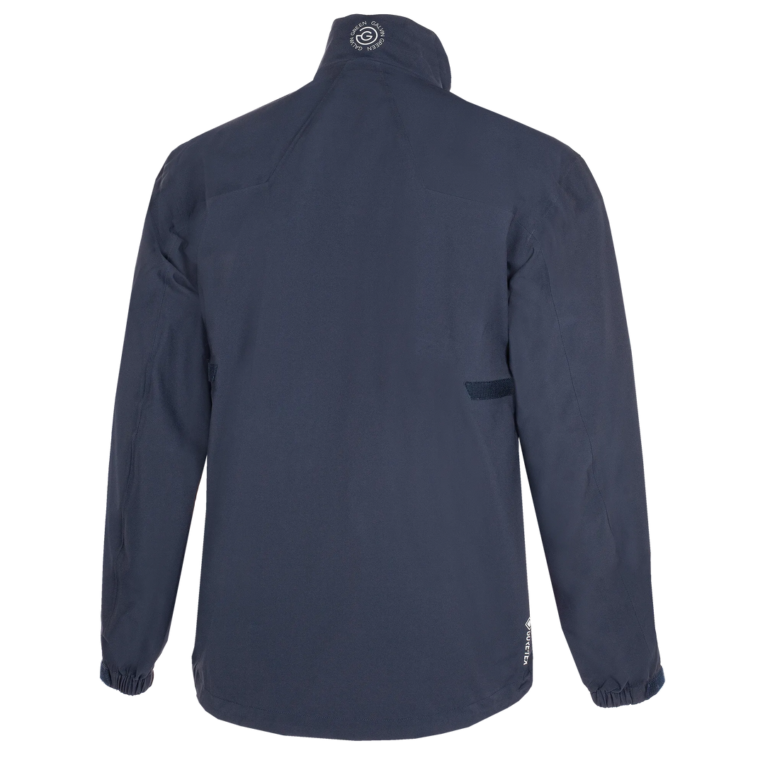 Armstrong is a Waterproof golf jacket for Men in the color Navy/White/Orange (10)